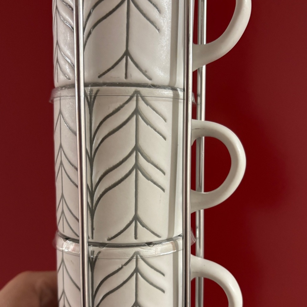 ☕ Modern Stackable Coffee Mug Set (4 Mugs + Metal Rack) - Picture 3 of 3